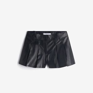 IRO Black Leather Periz Shorts/Skory